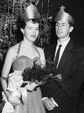 The queen and king of the 1956 Christmas dance were Ann Maxwell and Joe Tremarello. Photo: Rasmuson Library, University Relations Collection