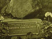 Jade monument indicating the location of the Kathryn Patty Memorial Garden. Photo: 1961 UA Alumnus magazine