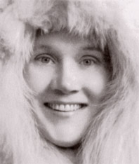 Portrait of Ruth Barrack in fur parka during the 1940s.