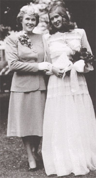 Ruth with her daughter, Bonnie, at graduation from Massachusetts boarding school in 1945.