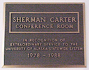 Sherman Carter Conference Room plaque. Photo by Lessa Hollen