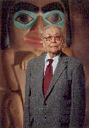 Walter Soboleff was an associate pastor of the Northern Lights Presbyterian Church in Juneau. Tlingit scholar, a recognized elder and a translator, specializing in traditional oratory and story telling.