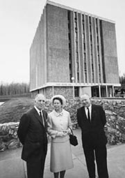 Terris Moore and his wife, Katrina, at the dedication ceremony of Moore Hall. Photo: UAF Archives, Alumni Services Collection 83-107-62
