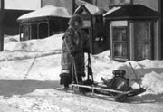 Clara Ernst on a Snow Mobile.