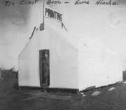 The Ernst Brothers Printing Company tent with Phil Ernst.