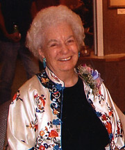 Helen Atkinson at the opening for her watercolor show in New Horizons Gallery in May 2005.