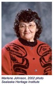 Marlene Johnson, 2002 photo Sealaska Heritage Institute