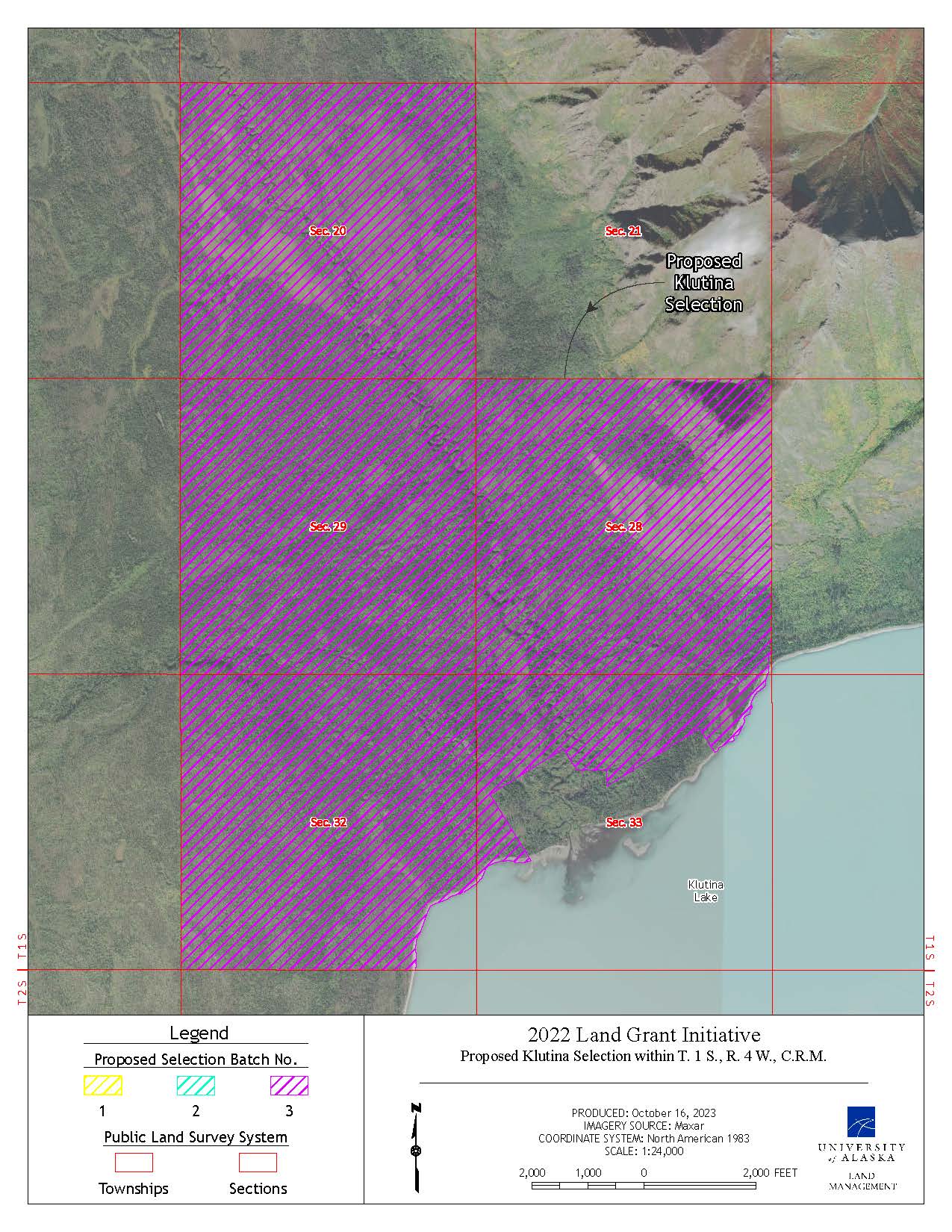 Map depicting the proposed selection of 2,698 acres of the lands on Klutina Lake Map depicting the proposed selection of approximately 2,698 acres of the lands on Klutina Lake