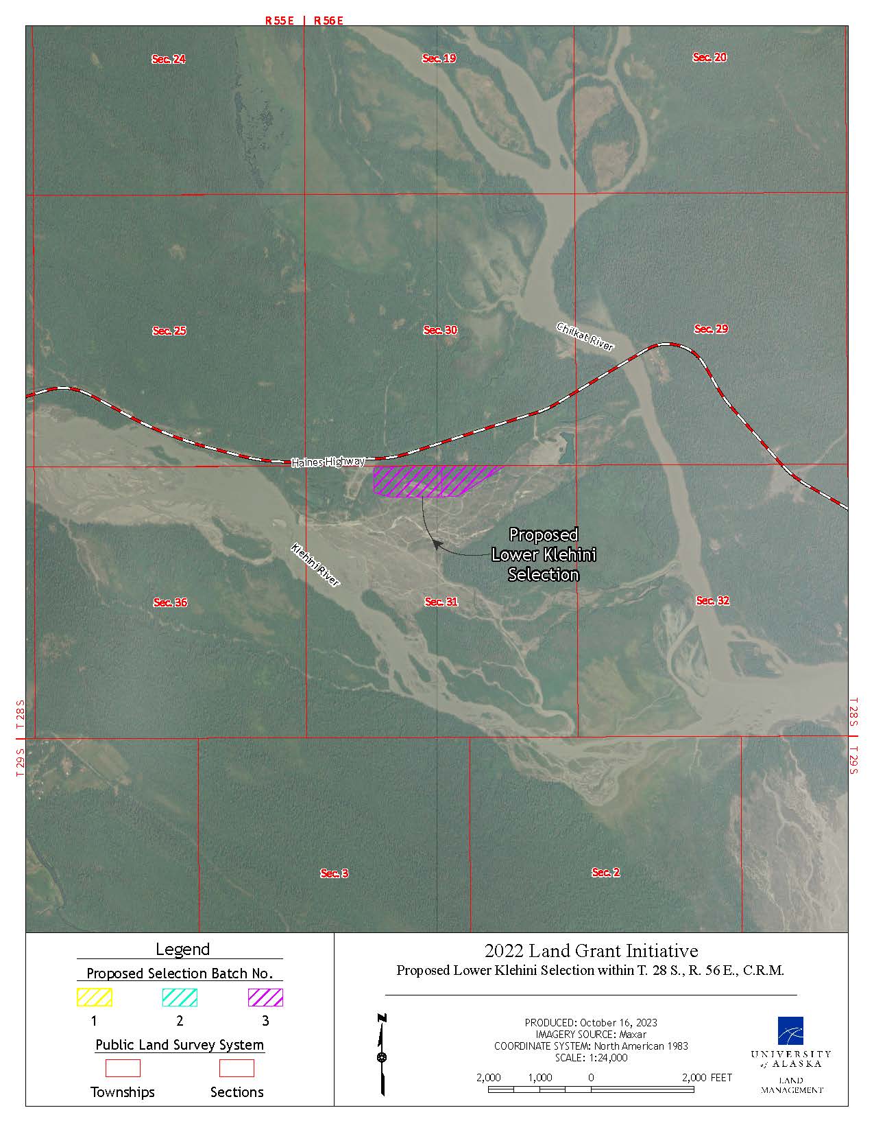 Map depicting the proposed selection of 28.27 acres of the lands on Haines Highway west-northwest of Klukwan Map depicting the proposed selection of approximately 28.27 acres of the lands on Haines Highway west-northwest of Klukwan
