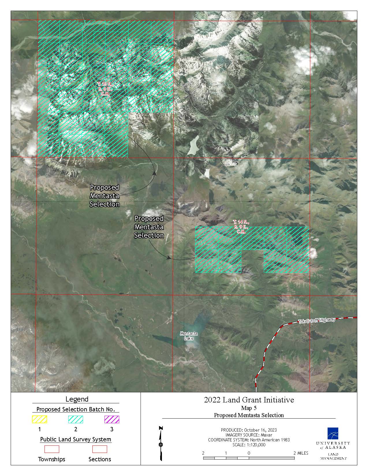 Map of proposed Mentasta selection Map depicting the Mentasta proposed selection of approximately 26,048.95 acres