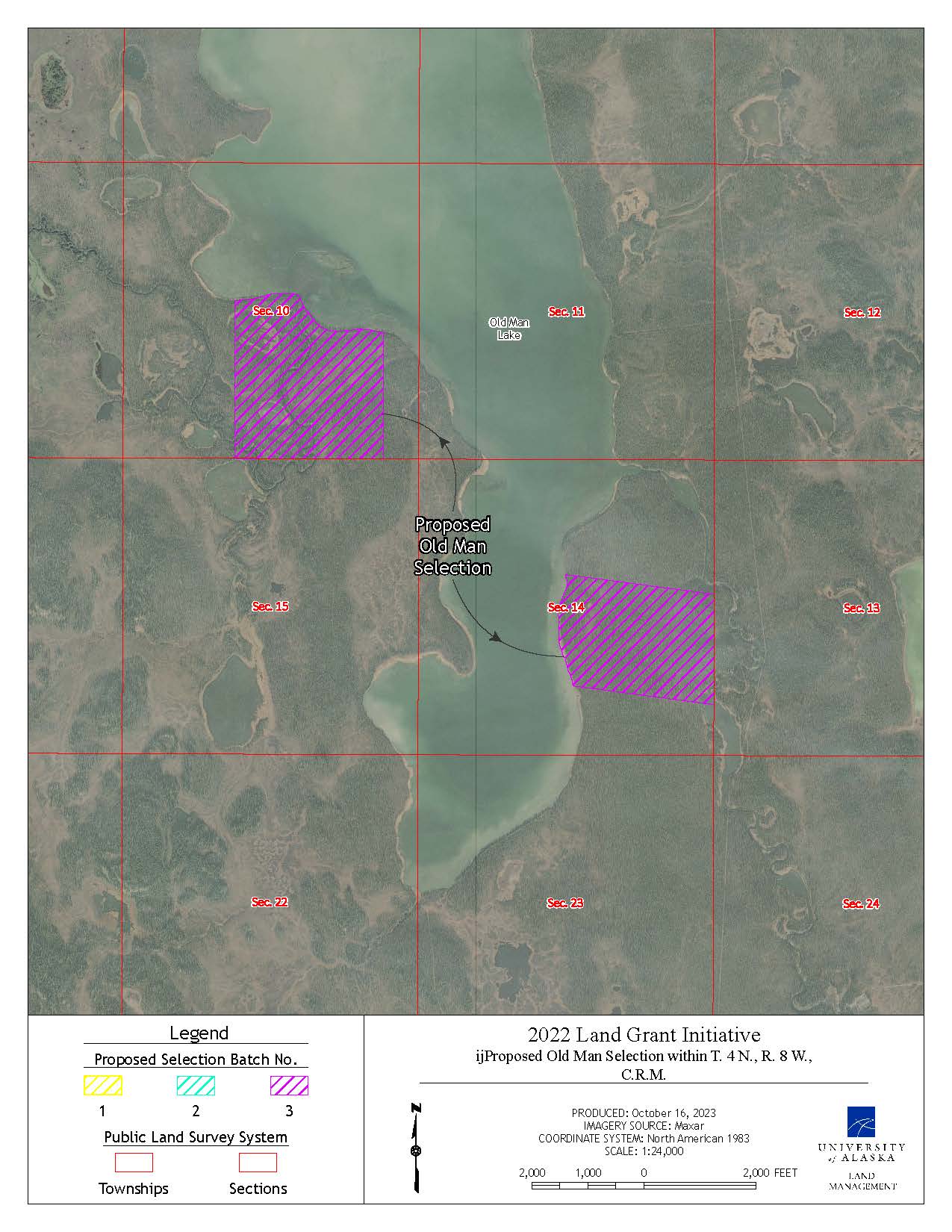 Map depicting the proposed selection of 280 acres of the lands on Old Man Lake northwest of Mendeltna Map depicting the proposed selection of approximately 280 acres of the lands on Old Man Lake northwest of Mendeltna