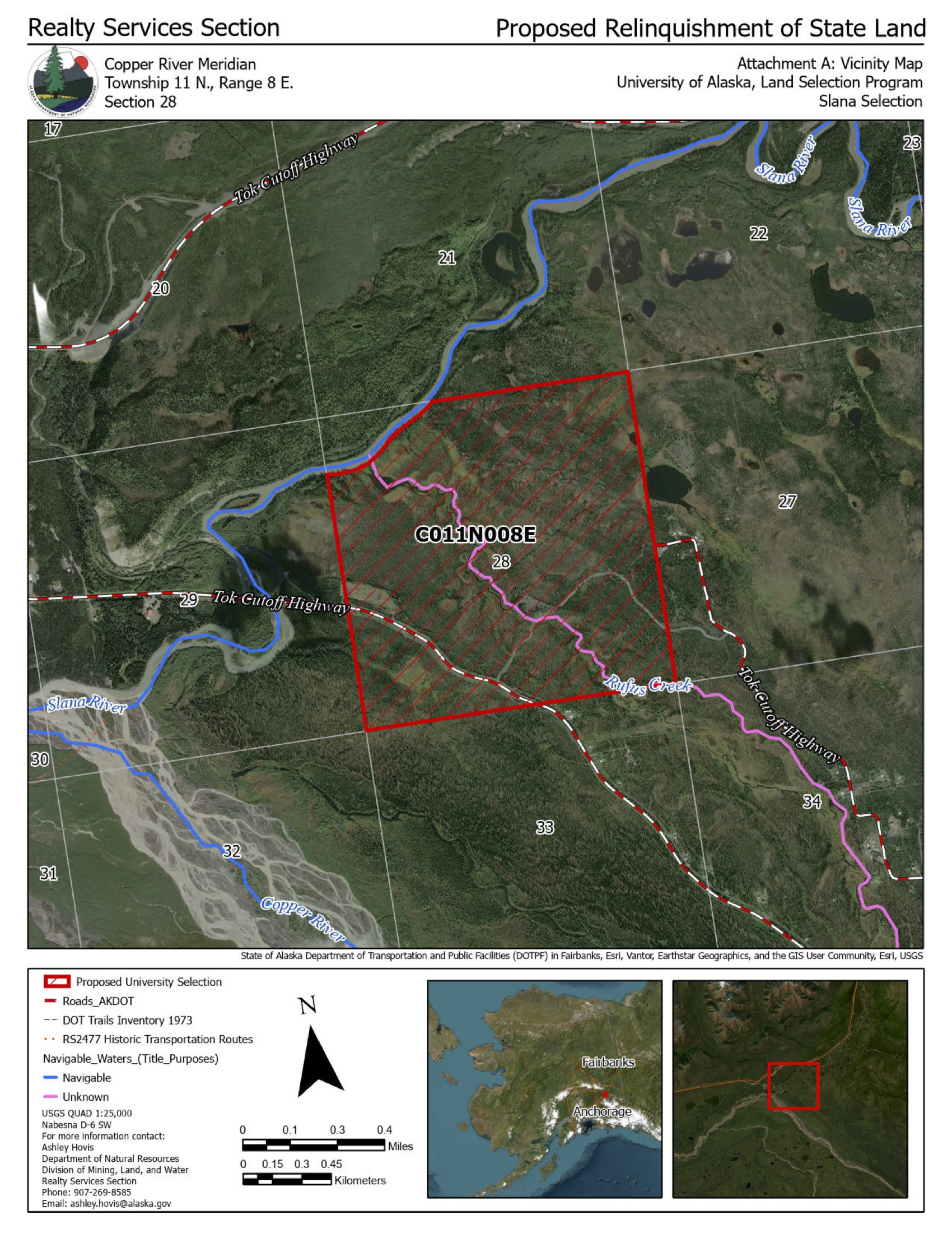 Map of Slana public notice