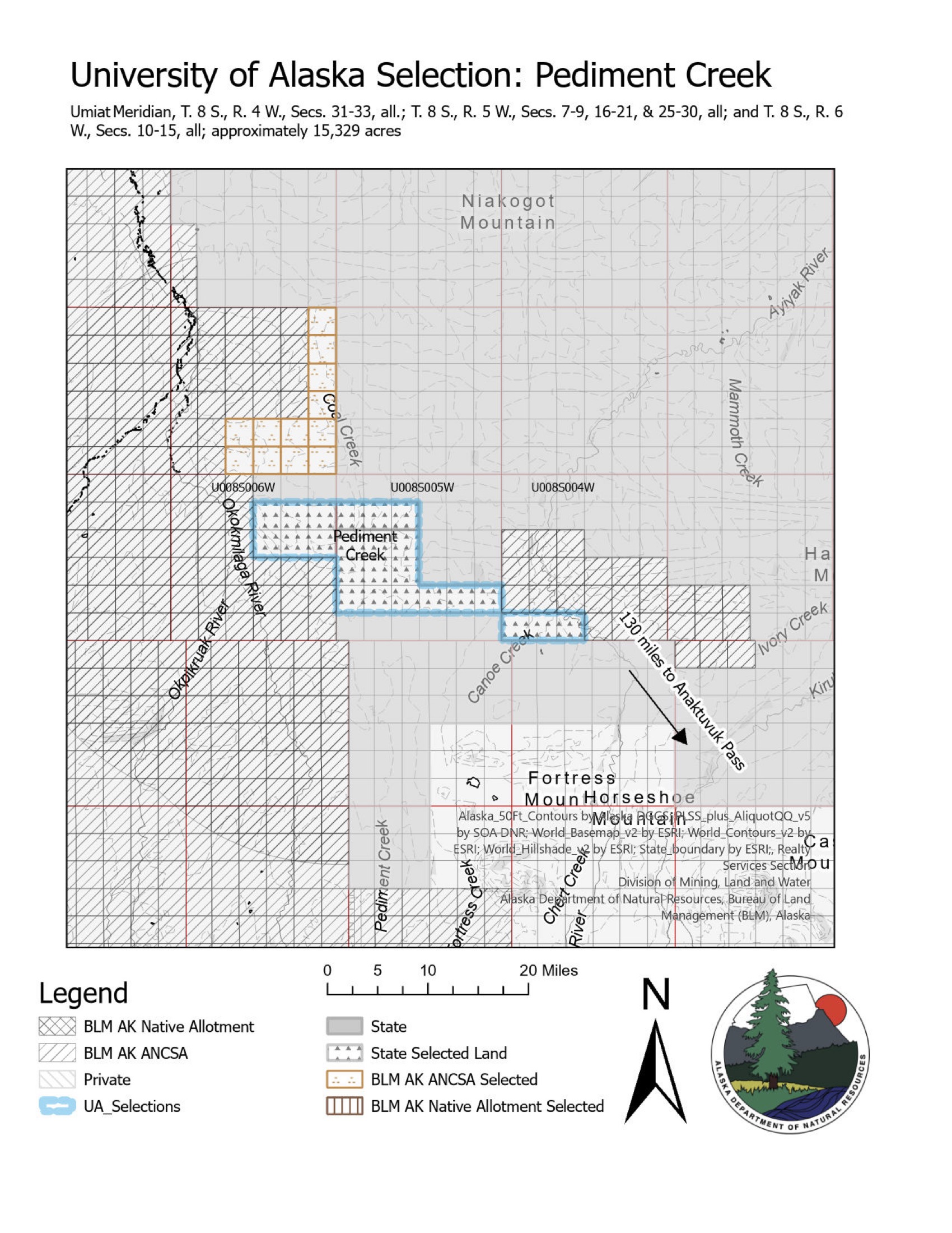 Pediment Creek map public notice