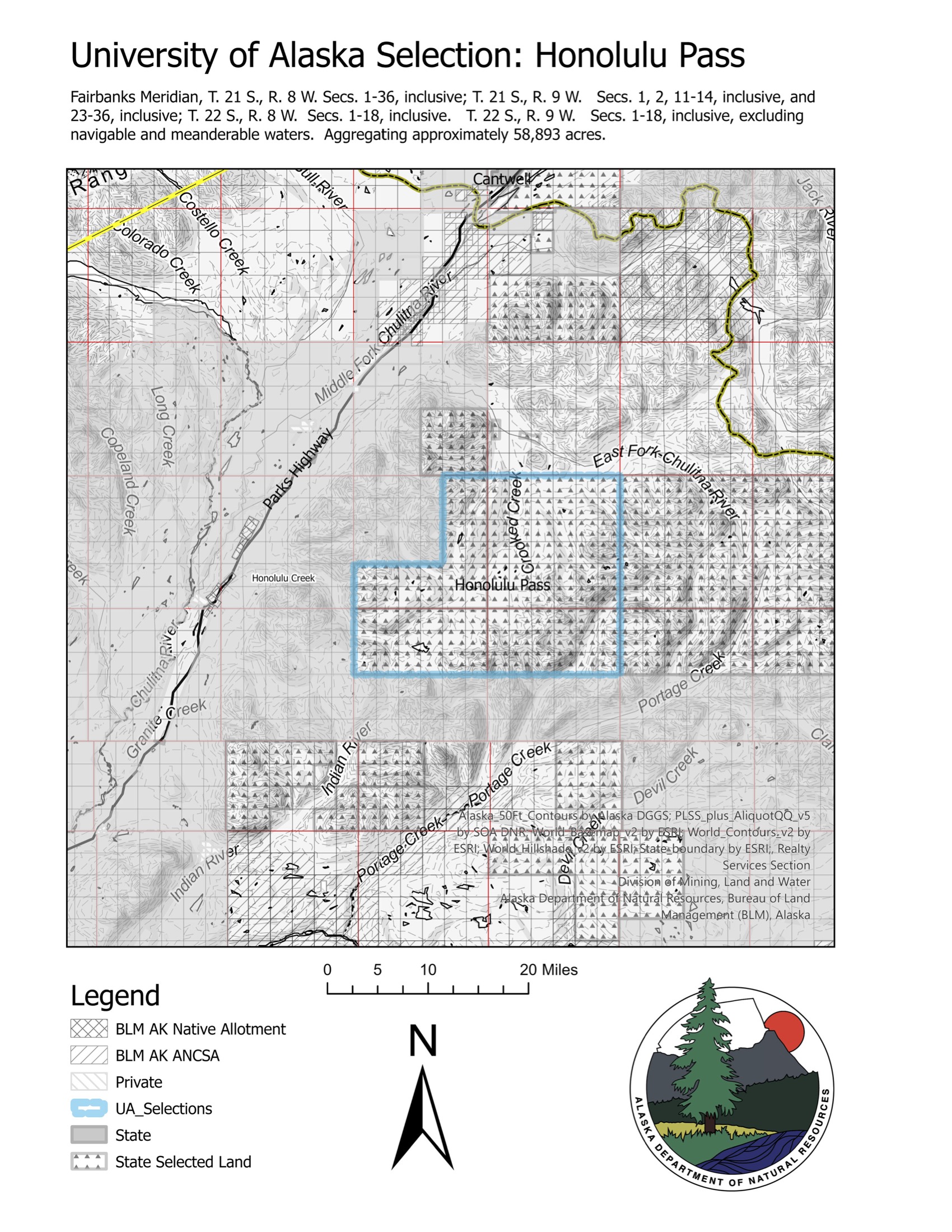 Honolulu Pass map, State of Alaska public notice