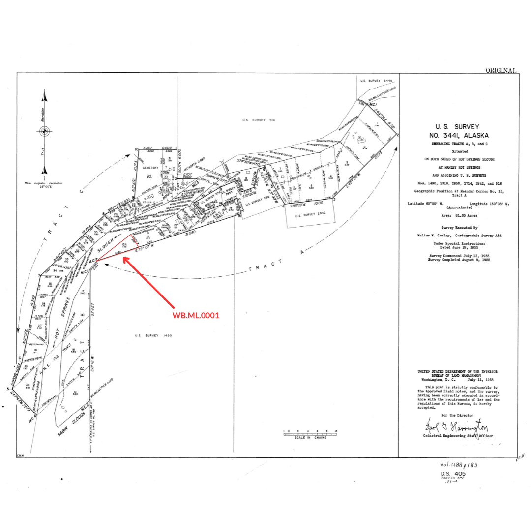 US Survey 3441 with Red outline of WB.ML.0001