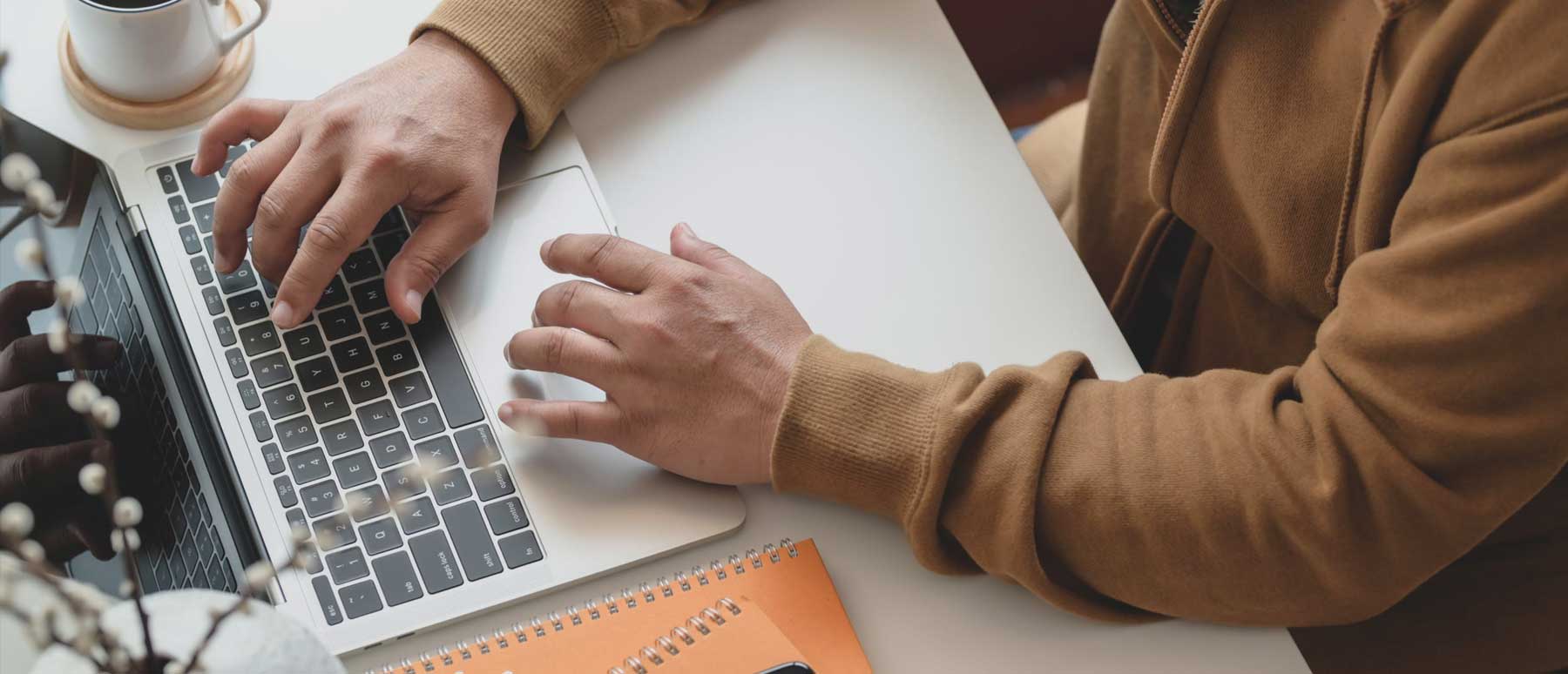 Student on a computer