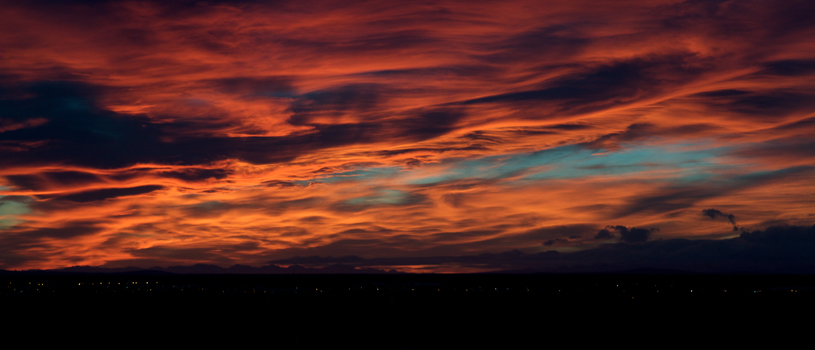 Photo of a sunrise outside of the Butrovich building. 